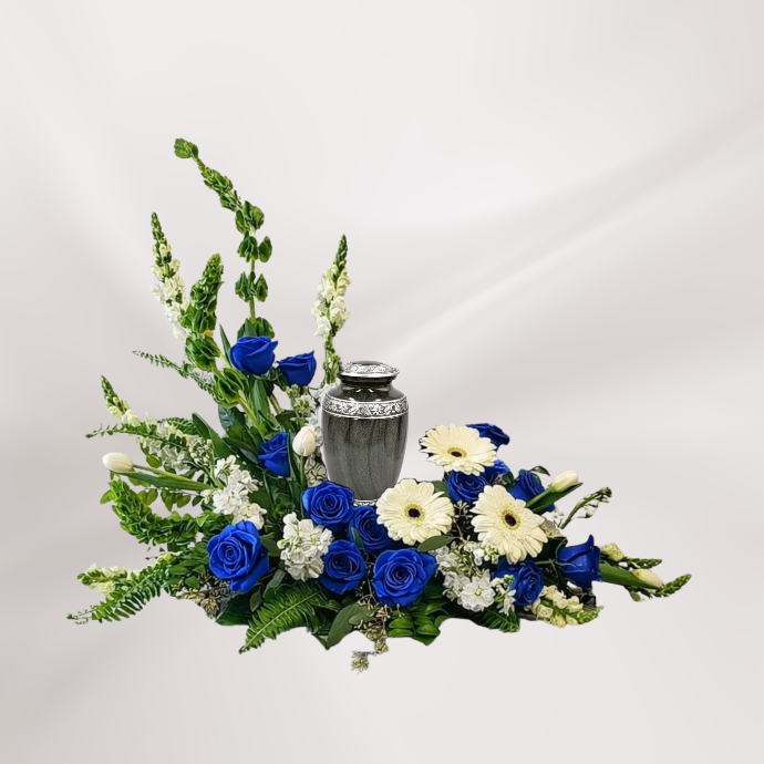 Arrangement Urne Funéraire Bleu